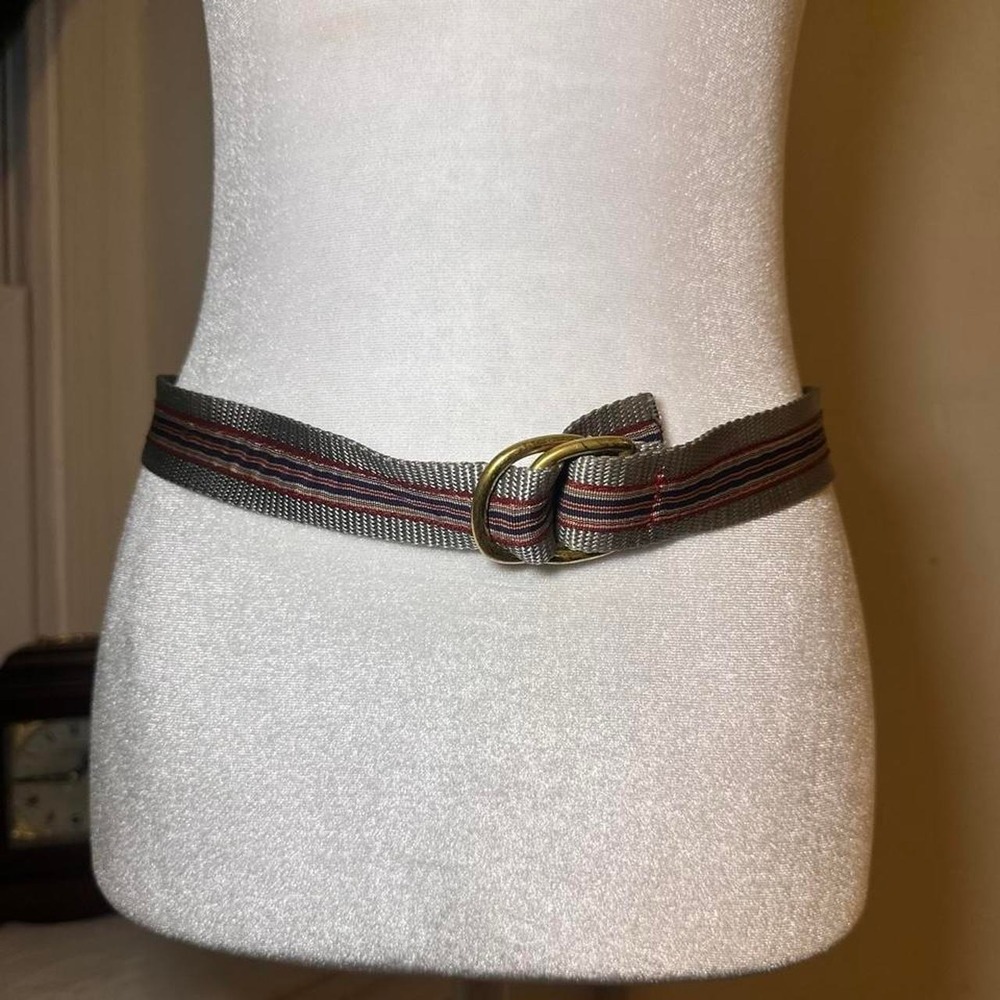 Leather Man gray woven web belt